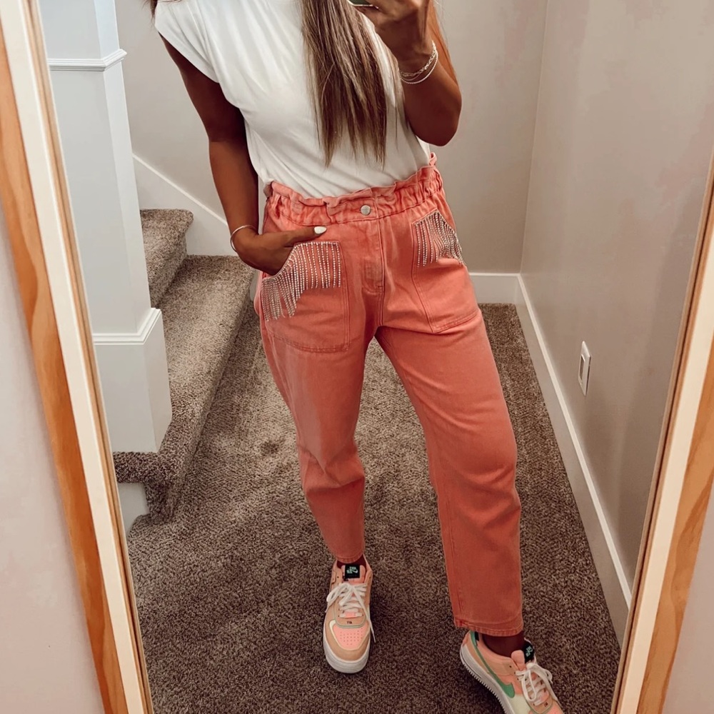 Bubblegum pink denim